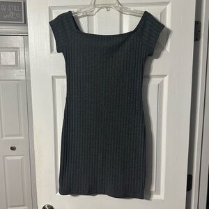 Express Casual Ribbed Cap Sleeve Mini Dress